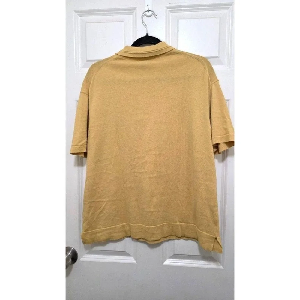 Banana Republic‎ Men's L Yellow Short-Sleeve Beach Vacation Polo Shirt Side Slit